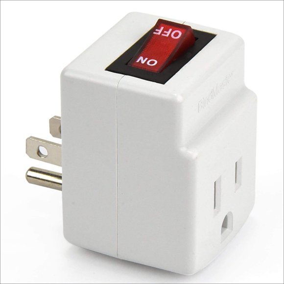 Bindmaster 3 Prong Grounded Single Port Power Adapter for Outlet with Indicator Lighted On/Off Switch to be Energy Saving {1 Pack}……