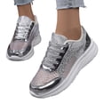 thumbnail image 6 of Women's Sequin Sneakers Shiny Lace Up Platform Sneakers Sparkly Tennis Shoes for Women Comfy Walking Shoes, 6 of 9