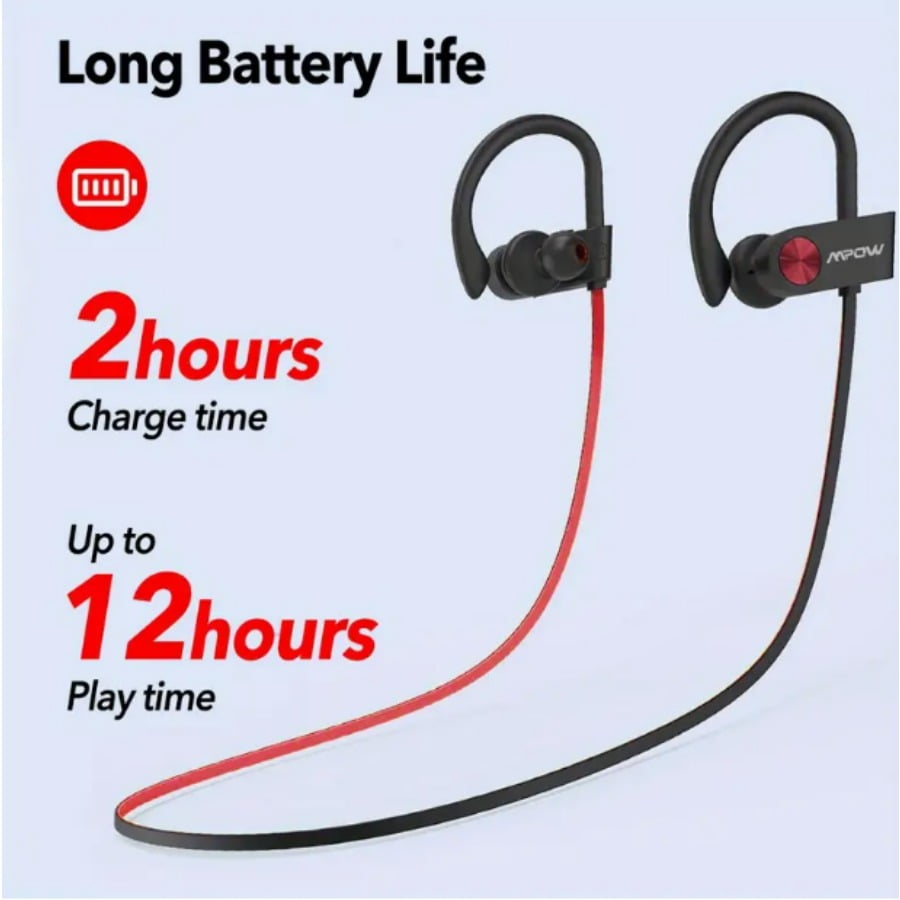 Wireless Sports Headphones, 12-Hour Battery Life, Comfortable Ear Hooks, High-Definition Sound Quality, Low Latency, Suitable for Fitness and Running