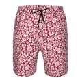 thumbnail image 4 of Kdxio Red Flowers Pattern Mens Casual Shorts - Drawstring Summer Beach Sports Shorts for Men, 4 of 9