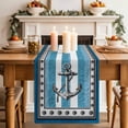 thumbnail image 2 of Table Runner 120 Inches Long for Kitchen Dining, Blue Anchor Dresser Scarf Farmhouse, Dining Table Decorations for Wedding/Parties, Nautical Summer Beach Coastal Ocean Art 13 x 120 In, 2 of 8