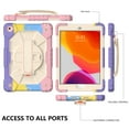 thumbnail image 4 of Allytech Case for iPad 8th/7th Gen 2020/2019, iPad 10.2 2020/2019 Cover with 360°Rotating Kickstand, Heavy Duty Rugged Hybrid Shockproof Pencil Slot Case with Hand/Shoulder Strap, Colorful Pink, 4 of 4