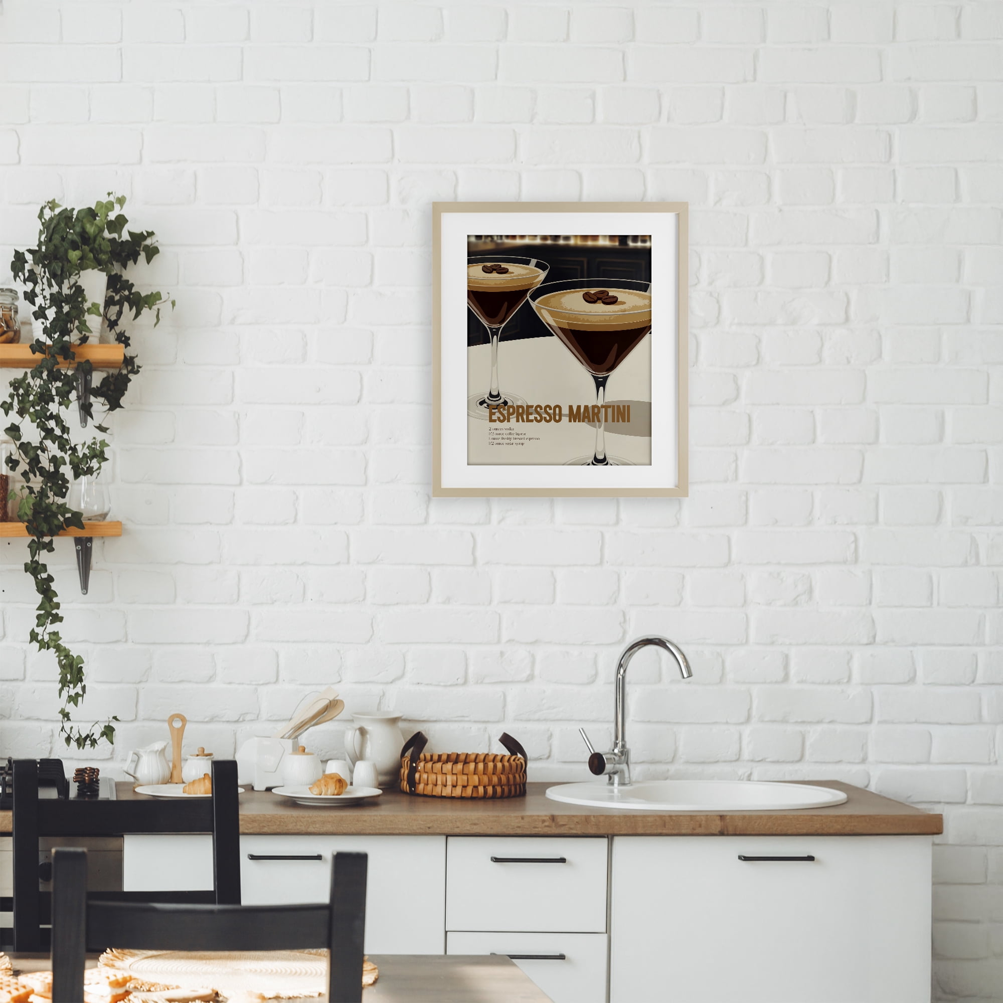 Stupell Industries Sleek Modern Espresso Martini Birch Framed Print Under Glass, design by Andreas Magnusson