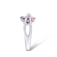 thumbnail image 3 of Santuzza 925 Sterling Silver Twist Ring Amethyst Pink Cubic Zirconia Rings for Women, 3 of 6