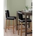 thumbnail image 2 of Black Striped Bar Stool Covers Set of 4, Farmhouse Black White Stripes Stretch Washable Bar Chair Covers with Backs, Removable Pub Counter Height Chair Cover for Kitchen Dining Room Cafe, 2 of 7