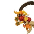 Northlight Fall Foliage with Mum Flowers Artificial Thanksgiving Twig Wreath, 20-Inch - image 3 of 4