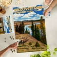 thumbnail image 2 of Lantern Press 1000 Piece Jigsaw Puzzle, Yellowstone National Park, Wyoming, Yellowstone River and Elk, 2 of 5