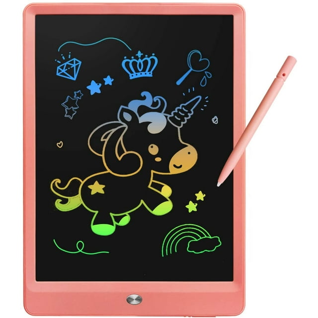 Juguetes para niñas, regalo de cumpleaños para niñas de 3 4 5 6 7 años, juguetes de aprendizaje para niños pequeños para niñas de 3 a 7 años, colorido tablero de escritura LCD, tablero de dibujo borrable de 10 pulgadas (rosa) BANYUO Electrónica