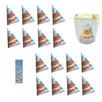 Sesame Street Birthday Baby Shower Party Supplies Bundle Includes 16 Party Hat, 1 Dinosaur Sticker Sheet.