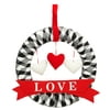 Way To Celebrate Valentine?s Day Love Black and White Gingham Fabric Wreath