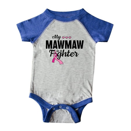 

Inktastic Breast Cancer Awareness My Mawmaw is a Fighter Gift Baby Boy or Baby Girl Bodysuit