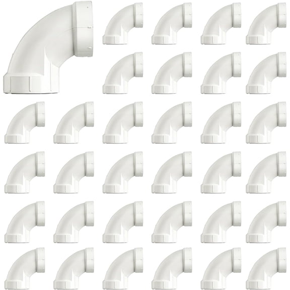 1-1/2 in. White PVC DWV 1/4 Bend 90-Degree Elbow, Hub x Hub Drain, Waste & Vent Plumbing Fitting, (100 Pack)