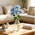 thumbnail image 6 of 4 Head Realistic Dahlia Artificial Flower Bouquet, Premium Silk Faux Floral Arrangement, Elegant Decor for Wedding, Party, Home, Vase, Table Centerpiece & Event, Blue, 6 of 7