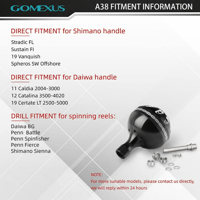 Buy GOMEXUS Spinning Reel Handle for Shimano Stradic CI4+ Stella Ultegra  2500 3000, Daiwa Freams LT Luvias Certate Emeraldas MX 1000-3000 CNC Double  Handle Aluminum 98 mm Online at desertcartKUWAIT