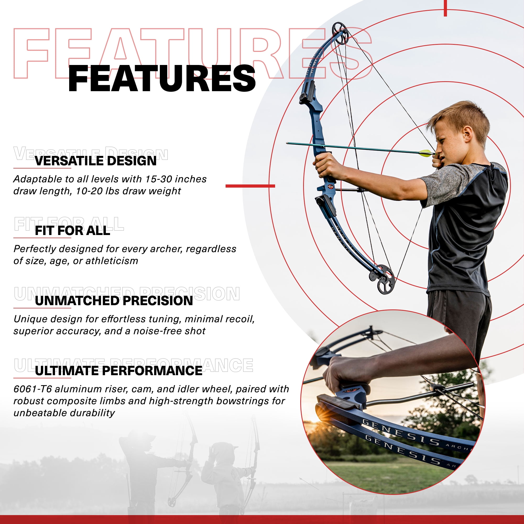 Genesis Original Compound Bow and Arrow Kit, Right Handed, Purple