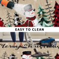thumbnail image 4 of Christmas Snowman Outdoor Rug 5x8 Ft, Non Slip Washable Area Rug, Buffalo Plaid Xmas Tree Snowy Forest Brown Patio Rugs Carpet Runner, Large Floor Mat for Indoor/Outdoor Deck Porch Camping, 4 of 8