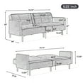 thumbnail image 2 of Modern Convertible Folding Futon Sofa Bed, Linen Upholstered Loveseat Sofa Bed, Soft  Sofa Couch  for Living Small Space Apartment, Office, 2 of 8