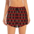 thumbnail image 2 of Balery Argyle Plaid Pantalones cortos deportivos para mujer con forro y dos bolsillos, elásticos, para entrenamiento, gimnasio, yoga-XX-Large, 2 of 7