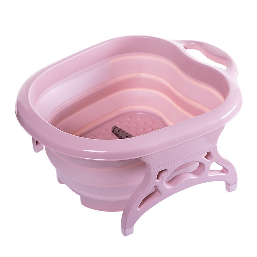 Portable Folding Travel Foot Wash Basin Feet Spa Bubbling Massage Wheel