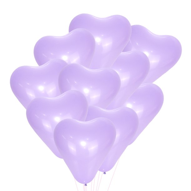 KAKOWELY 100 globos románticos con forma de corazón, globos creativos para fiestas, globos decorativos, suministros para fiestas, recuerdos de boda (morado)