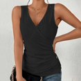 thumbnail image 3 of Gibobby Sexy Slim Color Sólido Cuello En V Camiseta Diseño Simple Y Exquisito(Negro,G), 3 of 4
