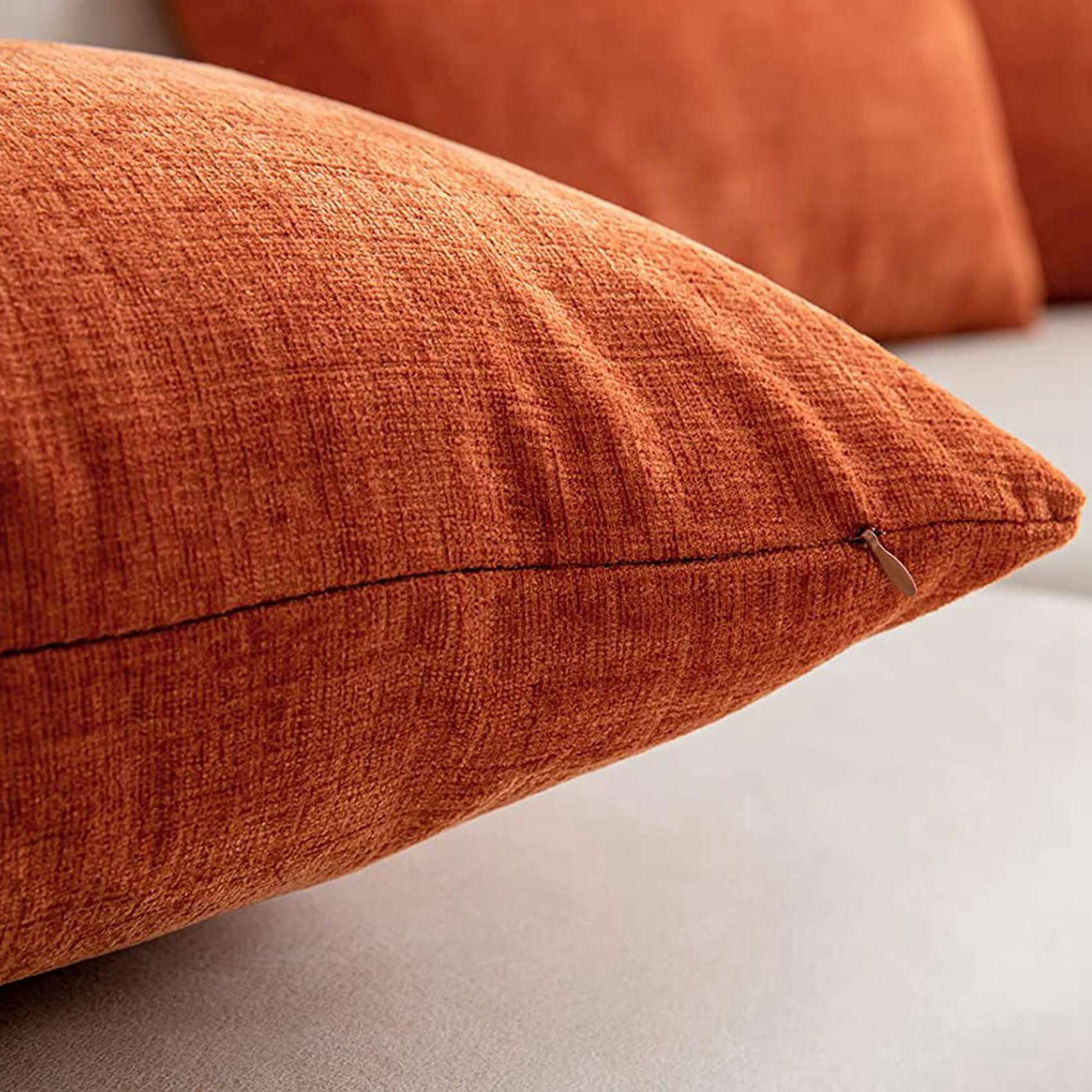 Burnt Orange Pillow Covers 18X18 Inch 4 Modern Farmhouse Rustic Decorative Throw Pillow Cover Square Cushion Case