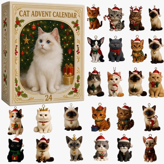 2026 Cat Advent Calendar, 24-Day Christmas Countdown Calendar (Cat )Z