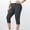 Dark Gray plus size capri leggings a1, variant on Cagogo Women Plus Size Capri Pants High Waisted Stretch Casual Cropped Leggings for Summer Solid Basic Lounge Work Yoga Beachwear, Dark Gray L