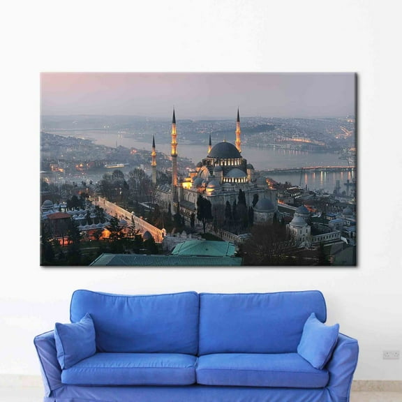 Velto Islamic Wall Decor, Touristic Place Canvas Art, Constantinople Canvas Art, City Landscape, Istanbul Travel Art, Cityscape Canvas, 8x10 UNFRAMED
