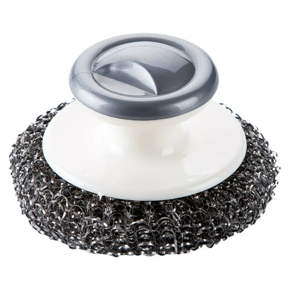 DECORNIJIA Kitchen Scrub Brush For Dishes Grey Steel Wire 1Pcs