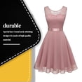 thumbnail image 4 of Guardurnaity Vestido de mujer Color sólido Encaje Empalme Fiesta Citas Retro Swing Vestidos Mezcla de algodón Moda Ropa casual M Blanco Vestidos METRO Rosa, 4 of 6