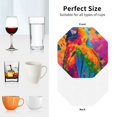 thumbnail image 6 of Zufioo Colorful Parrot Jungle Dream A Print Leather Coaster Set, Decorative PVC Coasters 4-pack - Scald and Stain-resistant, Suitable for Home, Cafes, Restaurants-Octagon, 6 of 6