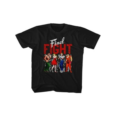 Final Fight Side-Scrolling Beat-'em Up Video Game Panels Blk Youth T-Shirt