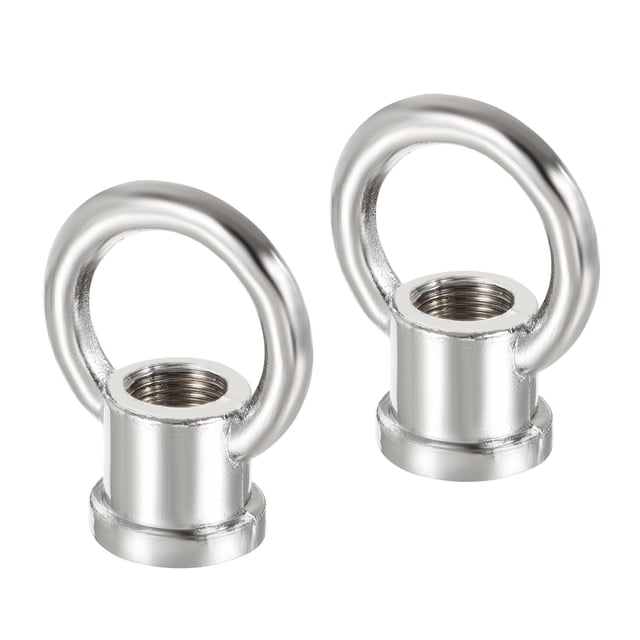 Unique Bargains 15kg Load 29x35mm M10 Thread Ring Shape Female Loop Eye Nut Silver Tone 2 Pack