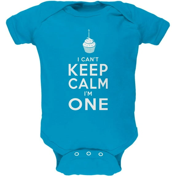 Birthday I Can't Keep Calm I'm 1 One Turquoise Soft Baby One Piece - 18-24 months