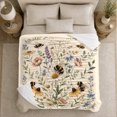 thumbnail image 5 of Wildflower Meadow Scene Bumblebees Floral Botanical, Cozy Friendship Quote Scene, Warm Flannel Blanket for Living Room and Reading Nook, Art Lovers Friendship Gift, Artistic Home Decor, 5 of 9