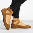 thumbnail image 4 of Dakaela Women's Dance Flats Shoes Elastic Ankle Straps Balleria Slip on Loafers with Back Zipper Size 6-9, 4 of 6