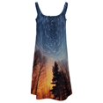 thumbnail image 5 of Ladies' Summer Dress Beach Sleeveless Galaxy Star Outer Space T-shirt Vest Sun Skirt, 5 of 8