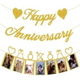 thumbnail image 2 of Happy Anniversary Banner, Gold Flash Anniversary Decorations with Photo Frame for Wedding Anniversary Party （3 Pack）, 2 of 6