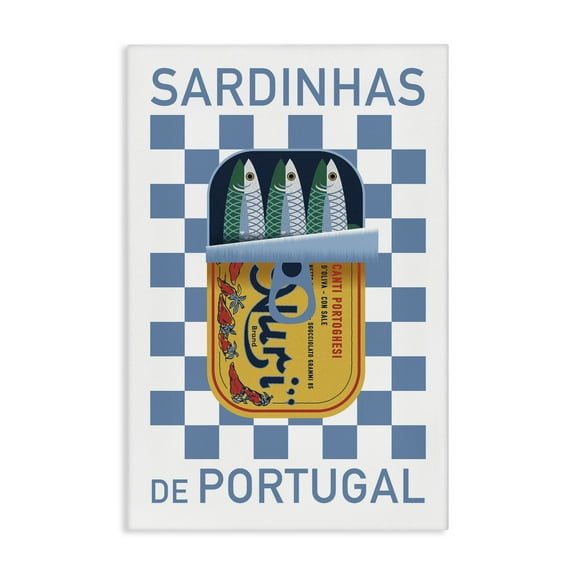 Stupell Industries Portuguese Sardines Can Food & Beverage Painting Gallery Wrapped Canvas Art Print Wall Art, 16 x 24