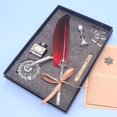 thumbnail image 1 of FeatherPenSetFirePaintSealFeatherPenLiteraryDesktopPenOrnaments-17colors, 1 of 1