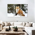thumbnail image 3 of Elephant Stock Winter Red Fox Wall Art - Horizontal Multi Panel Canvas - Living Room Wall Decor - Animal Multi Panel - Brown And Orange Decor - 74" x 48", 3 of 8