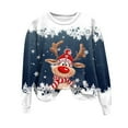thumbnail image 6 of larppty Sweatshirts for Women Christmas 2025 Long Sleeve Reindeer Graphic Tees Shirt Cute Xmas Crewneck Pullover Tops Fashion Clothes (Blue, XXL), 6 of 9