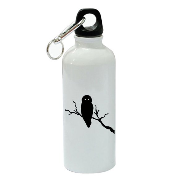 Owl White Aluminum Sports 20 oz Water Bottle