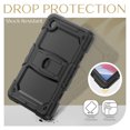 thumbnail image 5 of ELEHOLD for Samsung Galaxy Tab A7 Lite SM-T220/SM-T225 Ragged Case, Soft Silicone Hard PC Shoulder Strap Built-Kickstand Anti-Drop Shockproof Heavy Duty Protective Cover Case,Black, 5 of 6