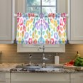 thumbnail image 5 of Pastel Rainbow Leopard Pattern Tier Curtains Tier Kitchen Living Room Bedroom Balcony 2 Panels 27x24 Inch, 5 of 9