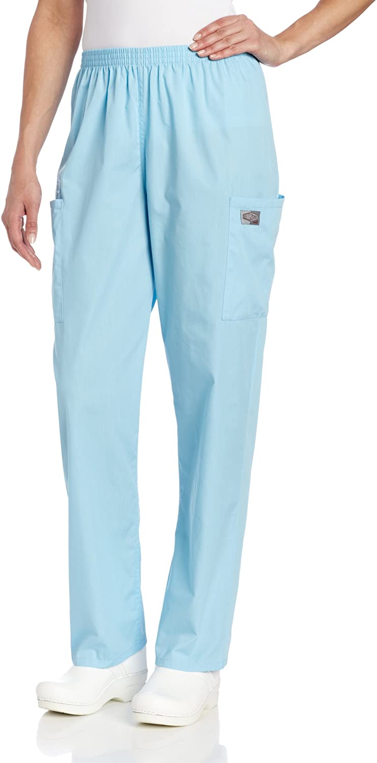 Scrub Zone Women's Durable 2Pocket Elastic Waist Classic Fit Cargo
