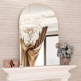 thumbnail image 6 of CISTEROMAN Arched Wall Mounted Mirror, 24" x 36" Gold Arch Mirror, Vanity Mirror for Wall Décor,Metal Frame Gold Bathroom Mirror, for Bedroom, Living Room, Entryway, 6 of 6