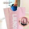 thumbnail image 4 of Mziart Collapsible Laundry Basket with Padded Handles, 90L Laundry Hamper Large Fabric Foldable Dirty Clothes Hamper Storage Basket for Bedroom Bathroom Nursery Laundry Room Organization (Pink), 4 of 7