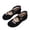 Black, variant on Women's Crisscross Strap Mary Jane Flats Rhinestone Embellished Round Toe Soft Comfortable Casual Walking Shoes(36)